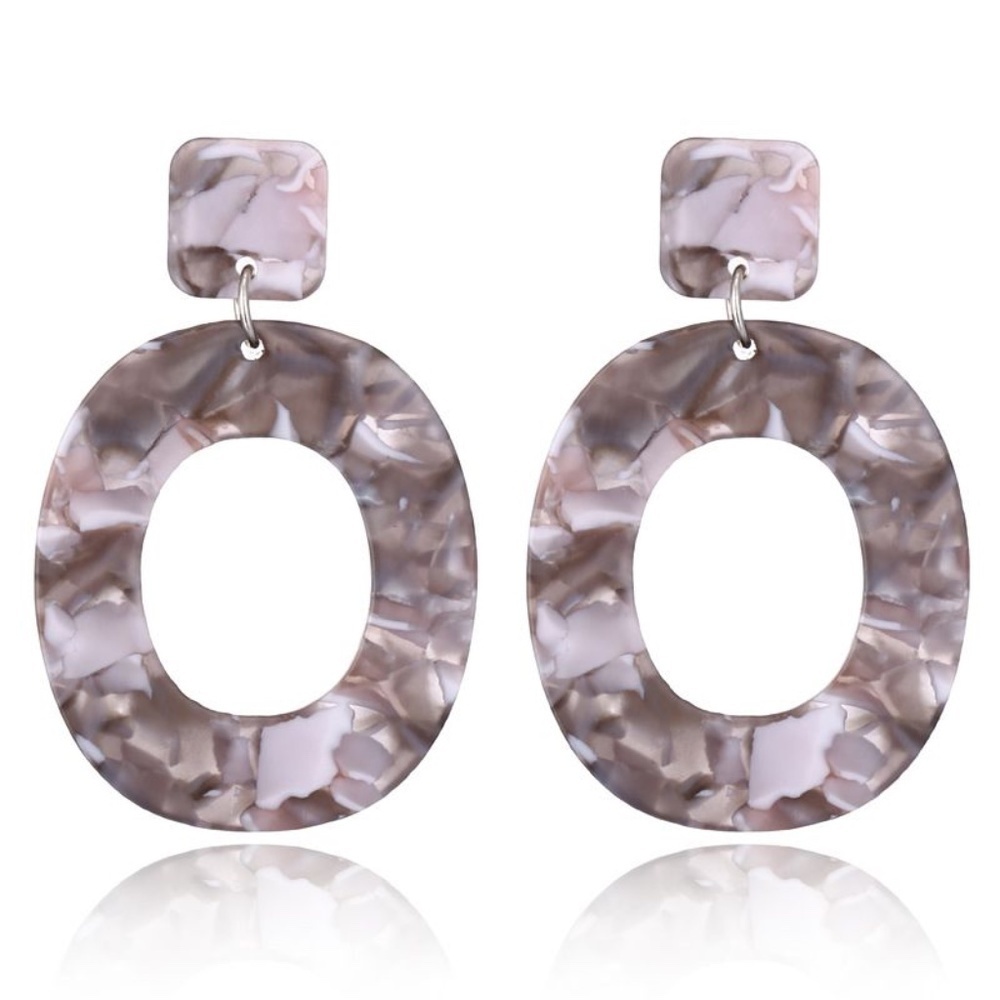 *AISHA* Tan Fashion Acrylic Dangle Earrings